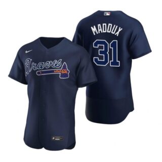 Men's Greg Maddux Atlanta Braves Flex Base Jersey Navy