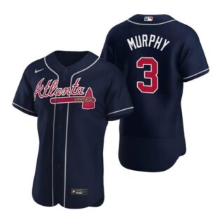 Men's Dale Murphy Atlanta Braves Flex Base Jersey Navy Red