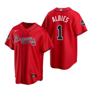 Men's Ozzie Albies Atlanta Braves Cool Base All Star Jersey Red