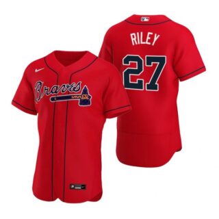 Men's #27 Austin Riley Atlanta Braves Flex Base Jersey Red
