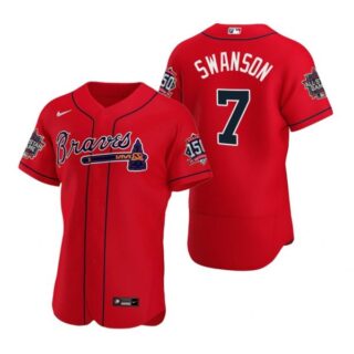 Men's Dansby Swanson Atlanta Braves Flex Base All Star Jersey Red
