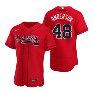 Men's Ian Anderson Atlanta Braves Flex Base Jersey Red