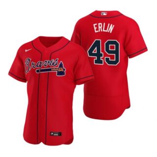Men's Robbie Erlin Atlanta Braves Flex Base Jersey Red