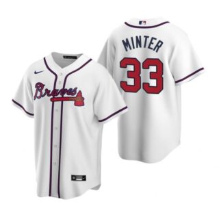 Men's #33 A.J. Minter Atlanta Braves Cool Base Jersey White