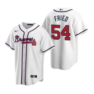 Men's #54 Max Fried Atlanta Braves Cool Base Jersey White