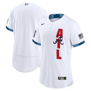 Men's - Flex Base Atlanta Braves 2021 MLB All-Star White Jersey Worn In-Game - Stitched