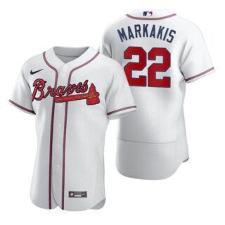 Men's Nick Markakis Atlanta Braves Flex Base Jersey White