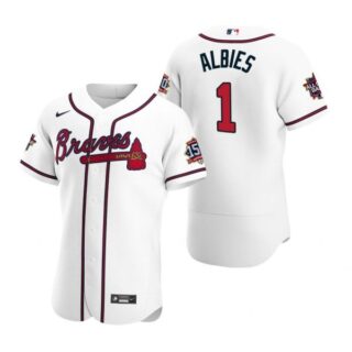 Men's Ozzie Albies Atlanta Braves Flex Base All Star Jersey White