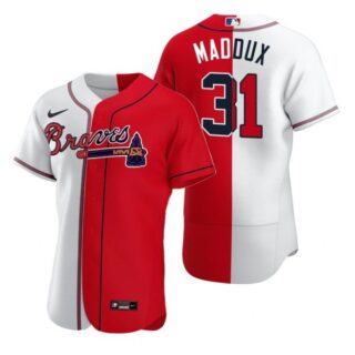 Men's Greg Maddux Atlanta Braves Flex Base Jersey Red