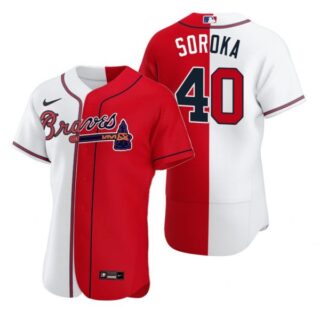 Men's #40 Mike Soroka Atlanta Braves Flex Base Jersey Red