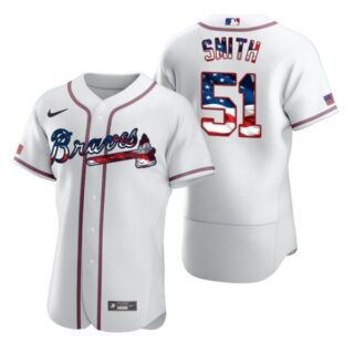 Men's Will Smith Atlanta Braves Flex Base Jersey White Stars