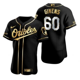 Men's Mychal Givens Baltimore Orioles Flex Base Jersey Black Golden