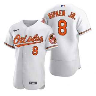 Men's Cal Ripken Jr. Baltimore Orioles Flex Base Jersey White