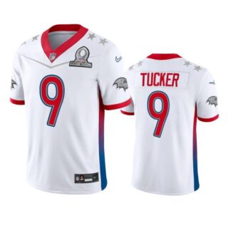 Men's Justin Tucker Baltimore Ravens 2022 AFC Pro Bowl Stitched Jersey White