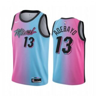 Men's Bam Adebayo Miami Heat Basketball Jersey Pink Blue