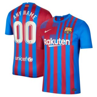 Men's Barcelona Custom Home Stadium Jersey Blue 2021/22