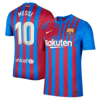 Youth Barcelona #10 Lionel Messi Home Stadium Jersey Blue 2021/22