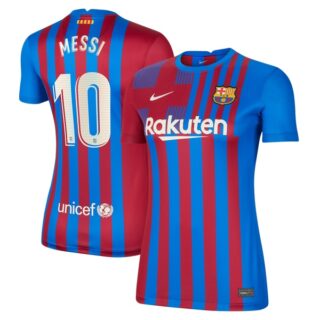Women's Barcelona #10 Lionel Messi Home Stadium Jersey Blue 2021/22