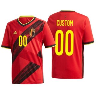 Men's Custom Belgium National Soccer Team Red Home Jersey