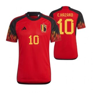 Youth Eden Hazard Belgium National Team Red Home Soccer Jersey 2022-23