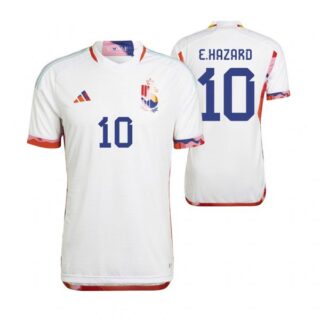 Youth Eden Hazard Belgium National Team White Away Soccer Jersey 2022-23