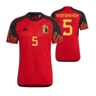 Youth Jan Vertonghen Belgium National Team Red Home Soccer Jersey 2022-23