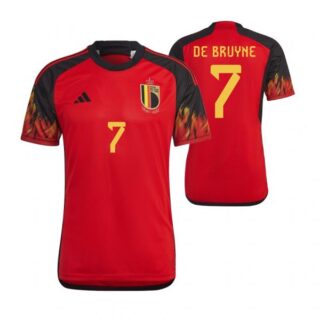 Youth Kevin De Bruyne Belgium National Team Red Home Soccer Jersey 2022-23