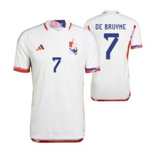Youth Kevin De Bruyne Belgium National Team White Away Soccer Jersey 2022-23
