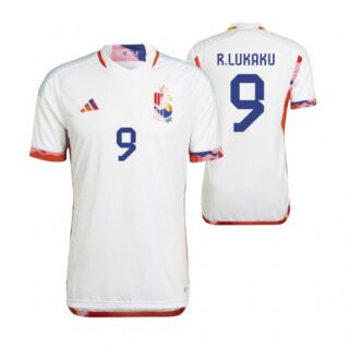 Youth Romelu Lukaku Belgium National Team White Away Soccer Jersey 2022-23