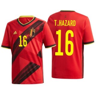 Men's Thorgan Hazard Belgium National Soccer Team Red Home Jersey
