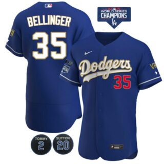 Men's Los Angeles Dodgers Cody Bellinge Jersey World Series Champions Special Edition Royal Gold