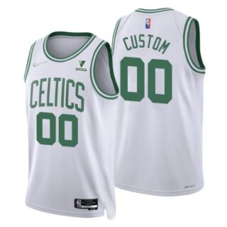 Men's Custom Boston Celtics 75th Anniversary Diamond Jersey White Association