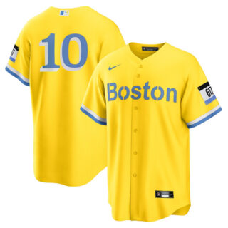 Men's Boston Red Sox Trevor Story Stitched Jersey Replica - Yellow