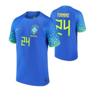 Men's Roberto Firmino Brazil National Team Blue Away Soccer Jersey 2022-23