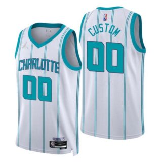 Men's Custom Charlotte Hornets 75th Anniversary Diamond Jersey White Association
