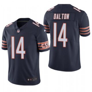Men's #14 Andy Dalton Chicago Bears Vapor Limited Jersey Stitched Navy