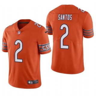 Men's #2 Cairo Santos Chicago Bears Vapor Limited Jersey Stitched Orange
