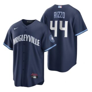 Youth Chicago Cubs Anthony Rizzo City Connect Wrigleyville Jersey Navy Stitched