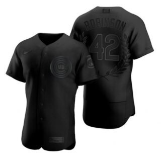Men's Jackie Robinson Chicago Cubs Flex Base Jersey Black Award