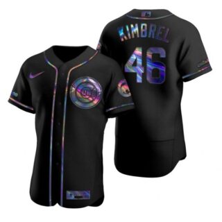 Men's Craig Kimbrel Chicago Cubs Flex Base Jersey Black Holographic