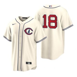 Men's Cool Base Chicago Cubs Frank Schwindel 2022 Field of Dreams Cream Stitched Jersey