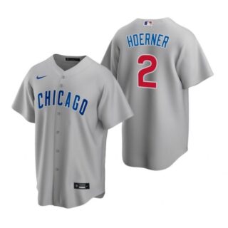 Men's Nico Hoerner Chicago Cubs Cool Base Jersey Gray