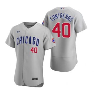 Men's Willson Contreras Chicago Cubs Flex Base Jersey Gray
