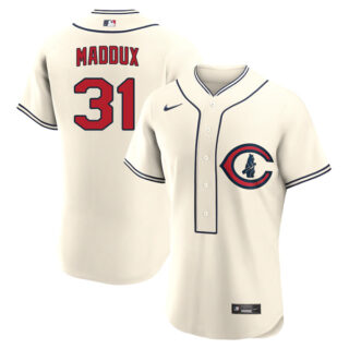 Men's Flex Base Chicago Cubs Greg Maddux 2022 Field of Dreams Cream Stitched Jersey With Name