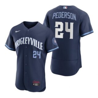 Men's - Flex Base Chicago Cubs Joc Pederson City Connect Wrigleyville Jersey Navy Stitched