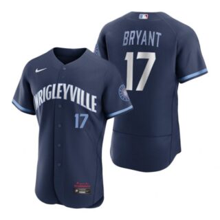 Men's - Flex Base Chicago Cubs Kris Bryant City Connect Wrigleyville Jersey Navy Stitched