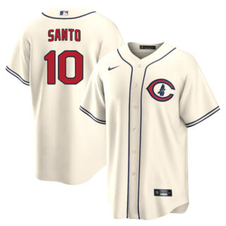 Youth Chicago Cubs Ron Santo 2022 Field of Dreams Cream Stitched Jersey With Name