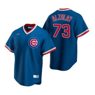 Men's Adbert Alzolay Chicago Cubs Cool Base Jersey Royal Cooperstown
