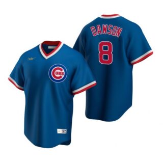 Men's Andre Dawson Chicago Cubs Cool Base Jersey Royal Cooperstown