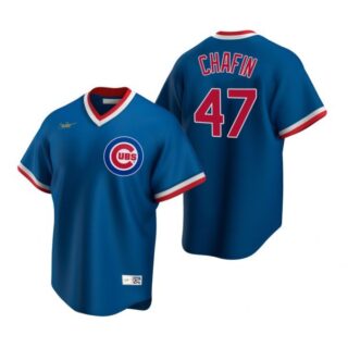 Men's Andrew Chafin Chicago Cubs Cool Base Jersey Royal Cooperstown